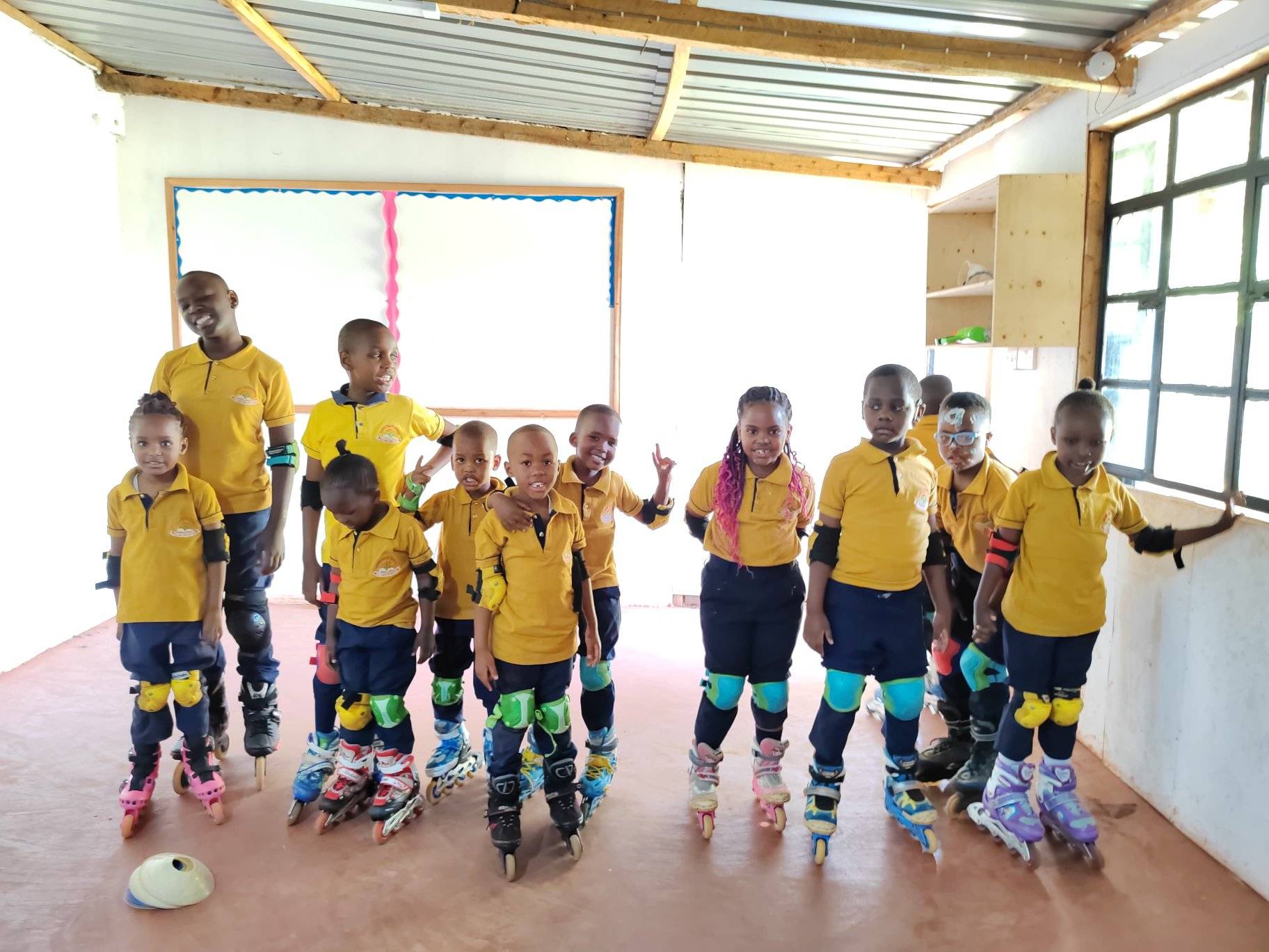 Tower Valley School students in inclusive PE skating session