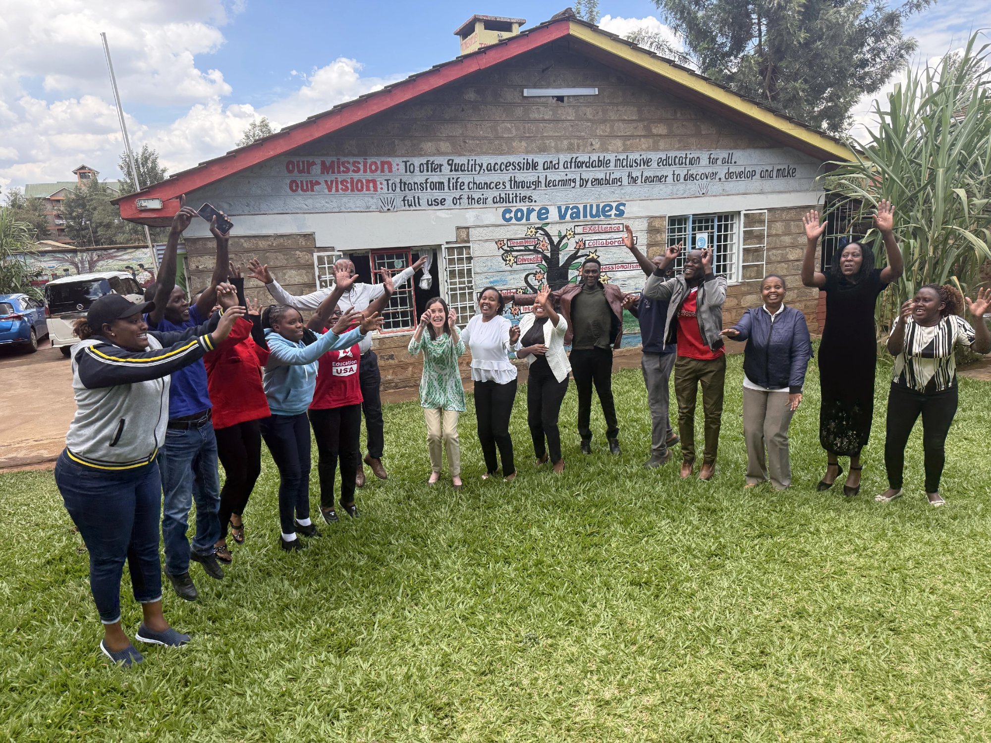 Tower Valley Primary School teachers and students
